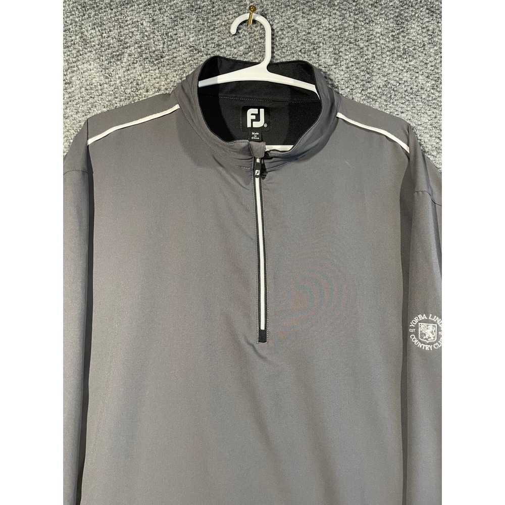 FootJoy Mens XL Quarter Zip Pullover Grey Black Yorba Linda‎ CC Golf Top